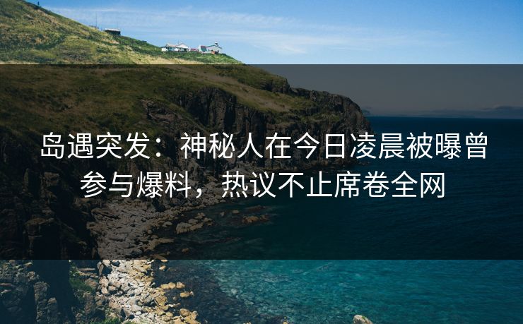 岛遇突发：神秘人在今日凌晨被曝曾参与爆料，热议不止席卷全网