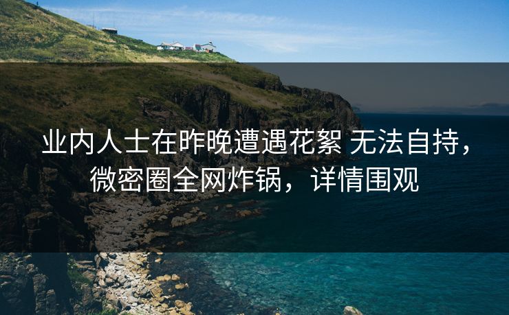 业内人士在昨晚遭遇花絮 无法自持,微密圈全网炸锅,详情围观 业内人士在昨晚遭遇花絮 无法自持,微密圈全网炸锅,详情围观